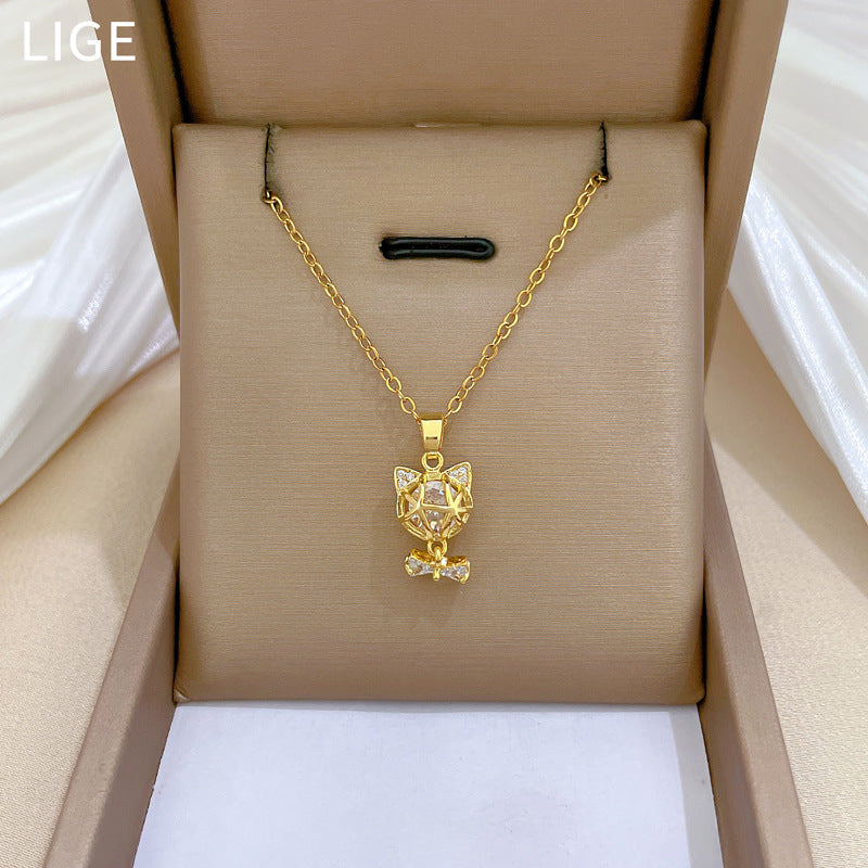 Full Diamond Bow Cat Earrings