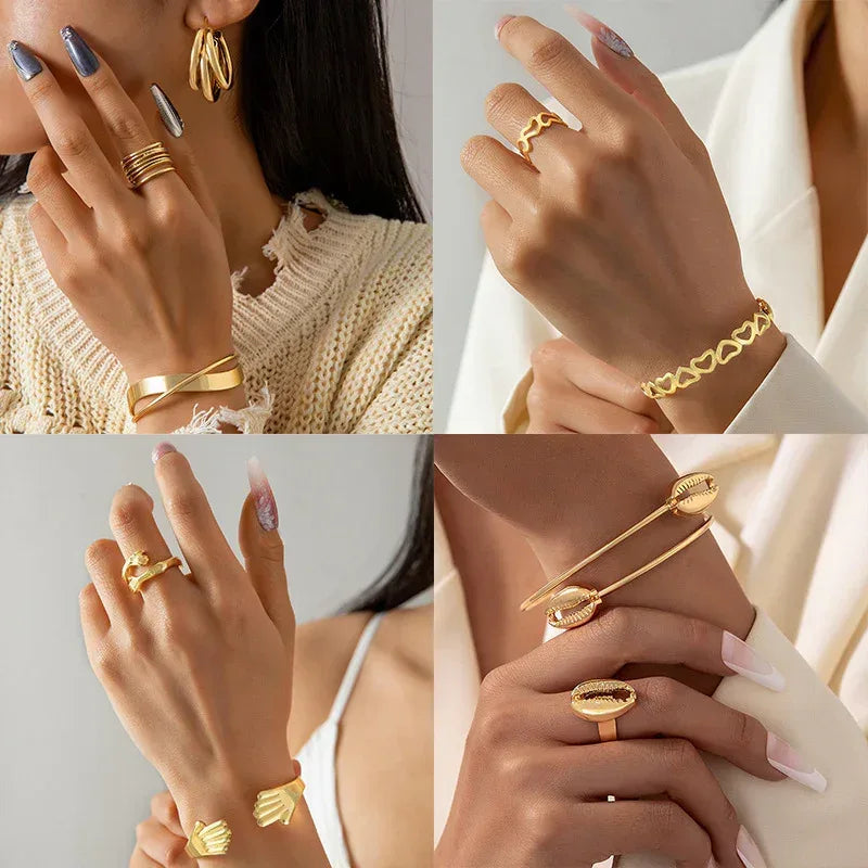 Dainty Open-ended Ring with Bracelet - Viexta