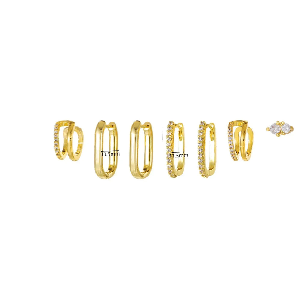 inlaid-zircon-geometric-versatile-ladies-earring-set - Viexta