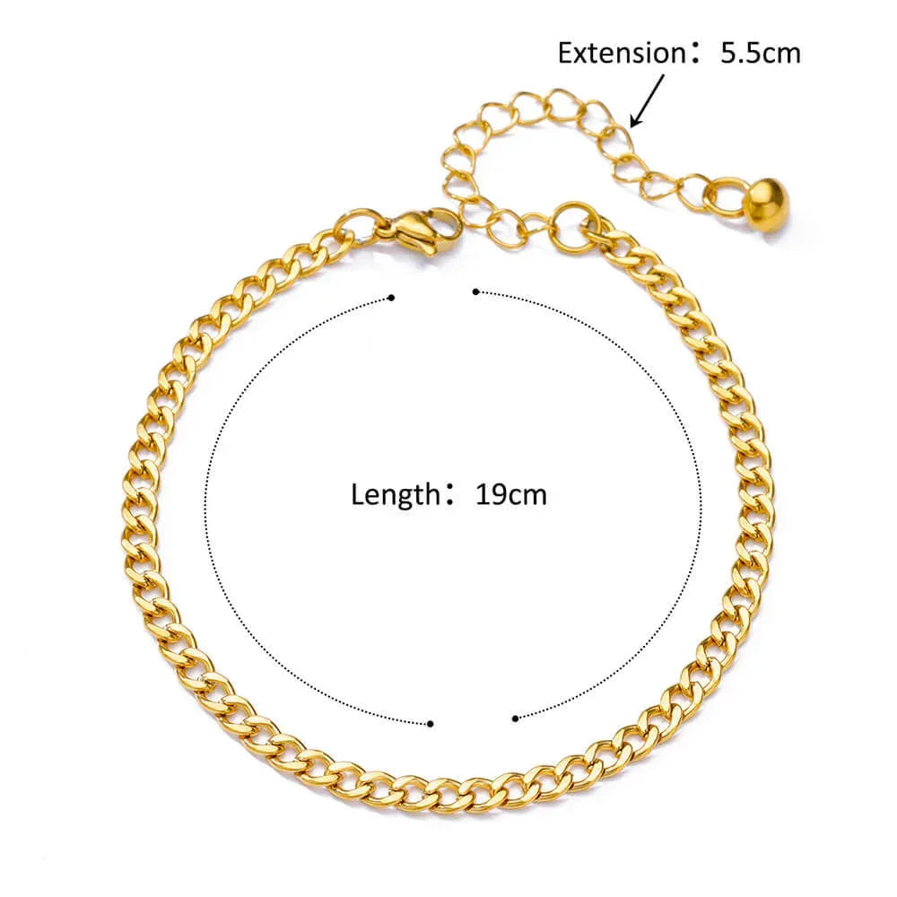Figaro Blade 18K Stainless Steel Anklet - Viexta