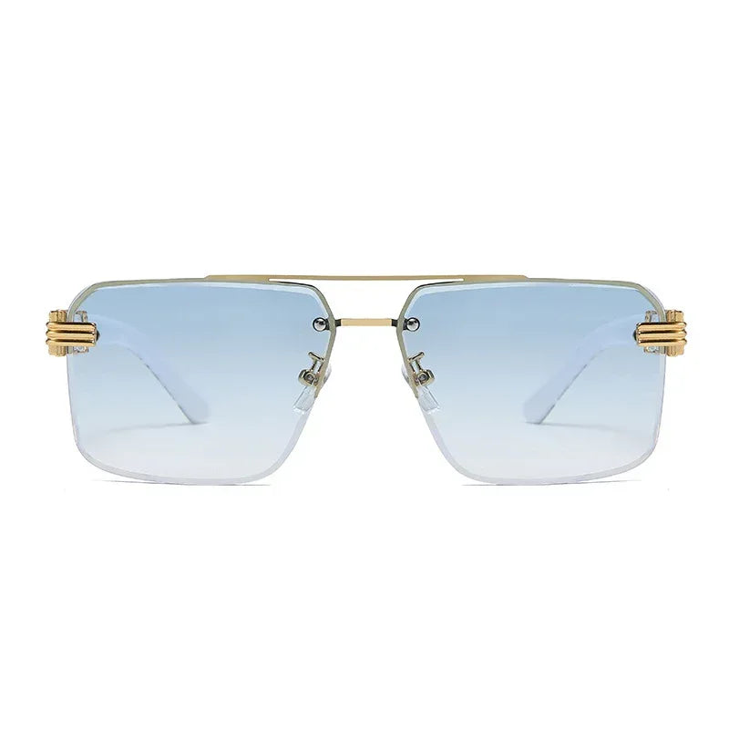 Women's Square Trimmed Sunglasses With Large Frame - Viexta
