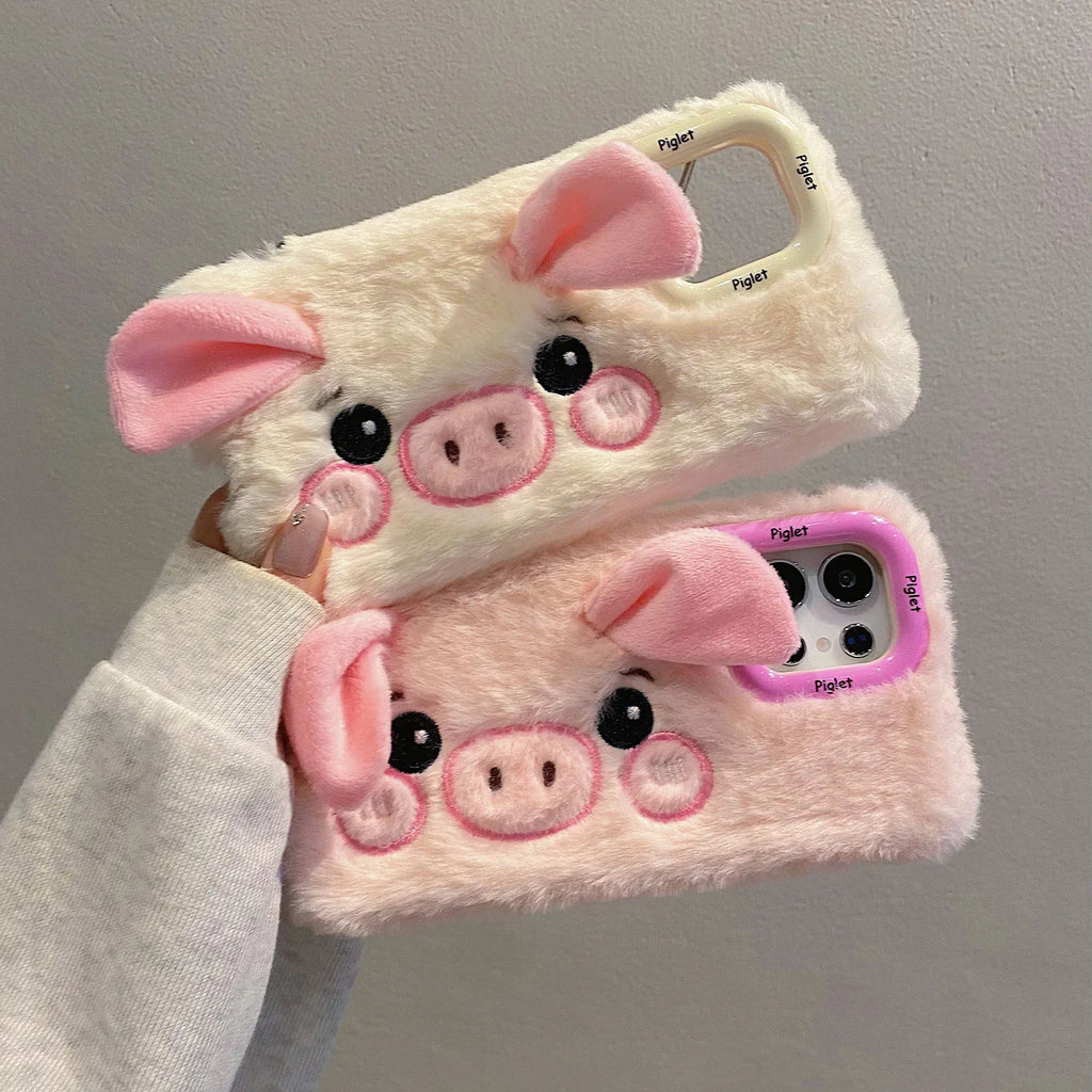Plush Cute Piggy Samsung Phone Case With Bracket - Viexta
