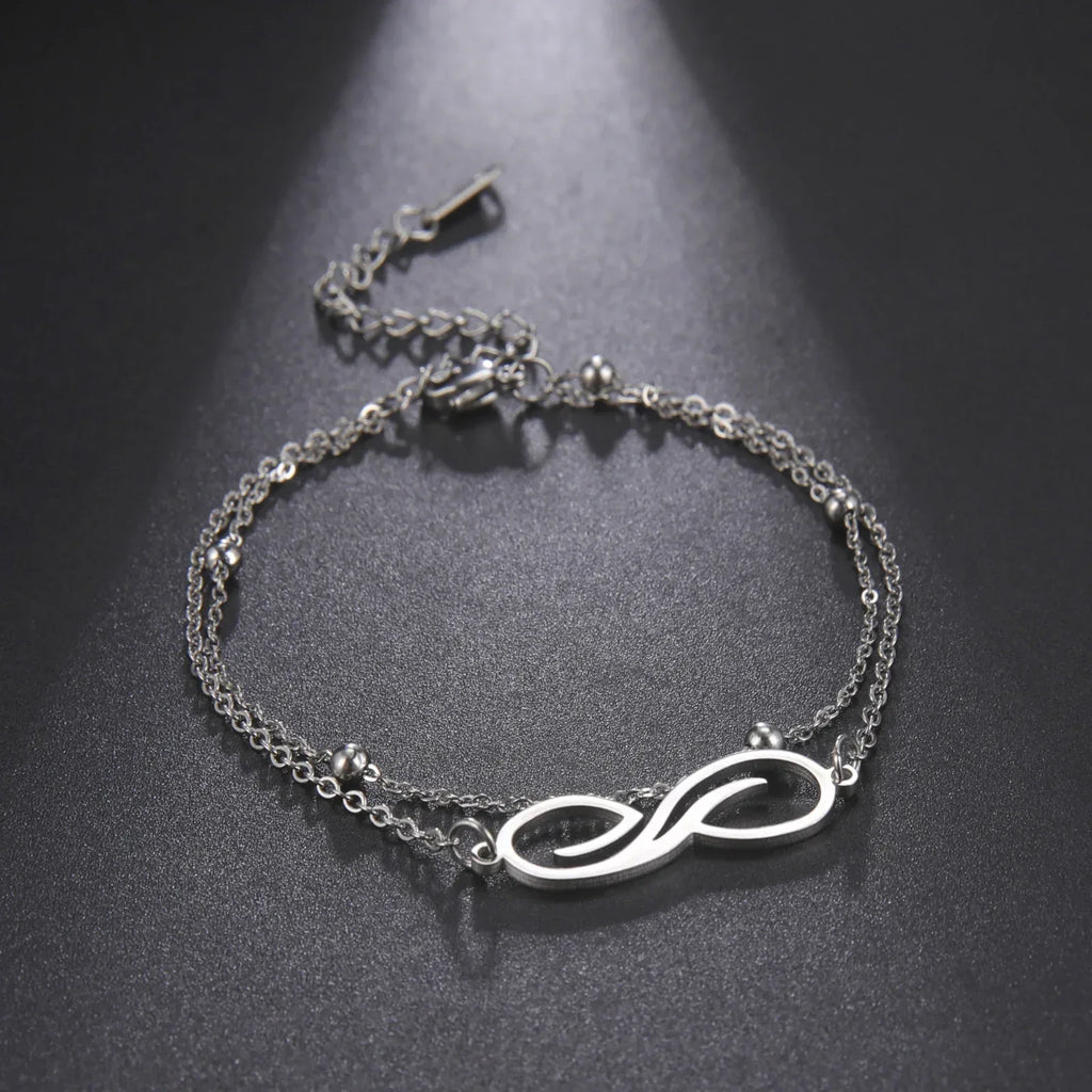 bohemian-infinite-stainless-steel-double-layer-anklet - Viexta