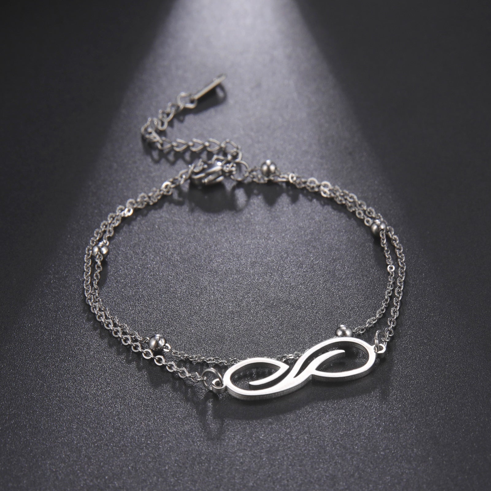 bohemian-infinite-stainless-steel-double-layer-anklet