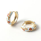 Burnt Blue Flower Earrings - Viexta
