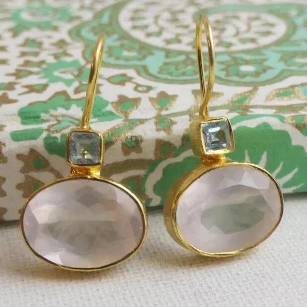 exaggerated-geometry-crystal-glass-long-earrings - Viexta
