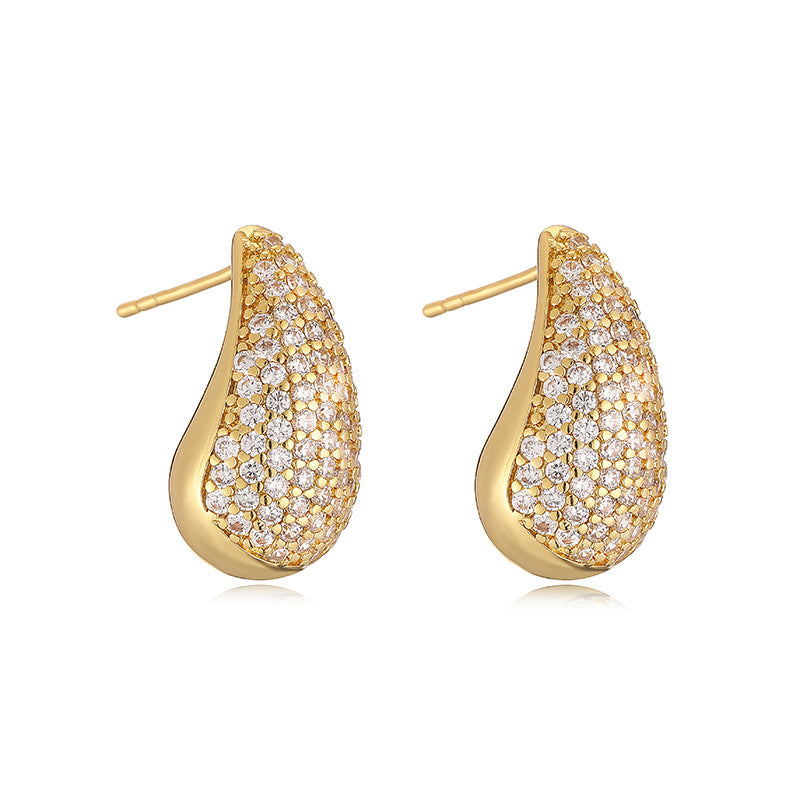 Zirconium Water Drop-shaped Earrings