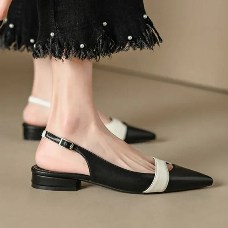 French Style Pumps Matching Pointed Toe Sandals - Viexta