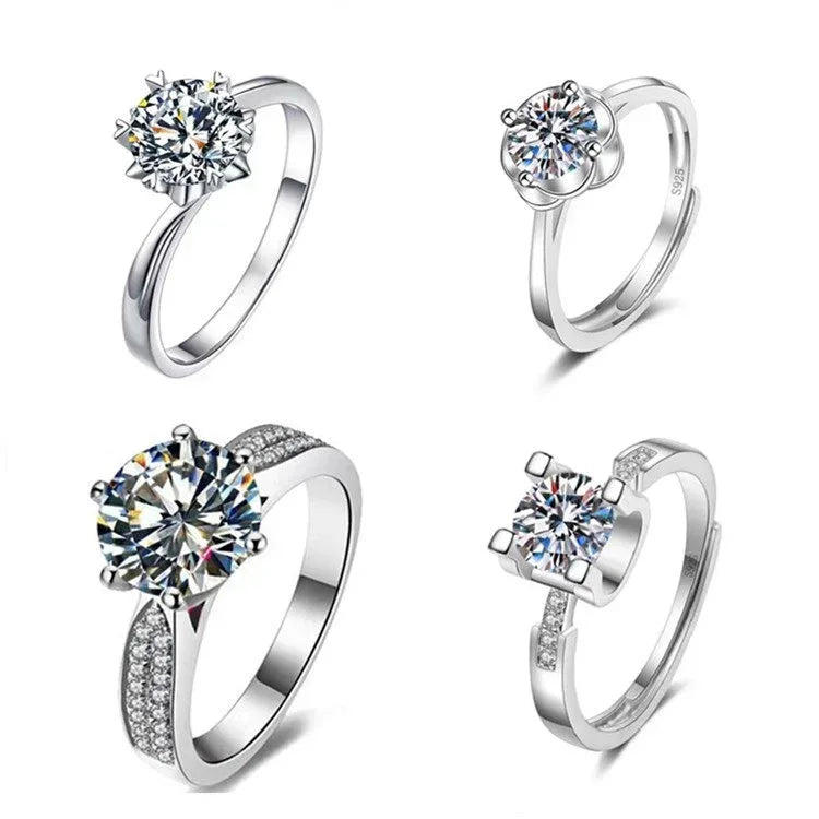 Six-claw 1 Karat Engagement Ring - Viexta