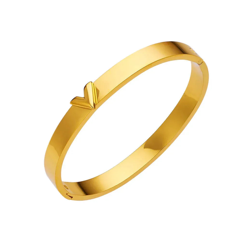 V-shaped Wide Couple Bracelet - Viexta