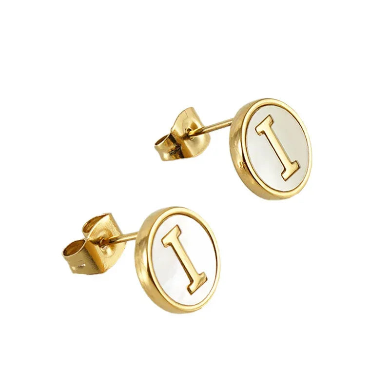 Titanium Steel 26 English Alphabet Letter Studs - Viexta
