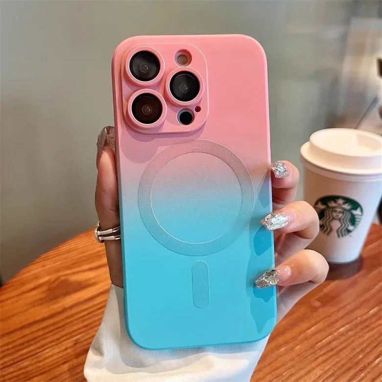Gradient Two-color Liquid Magnetic iPhone Case - Viexta