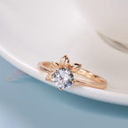 Rose Gold Petal Ring For Women