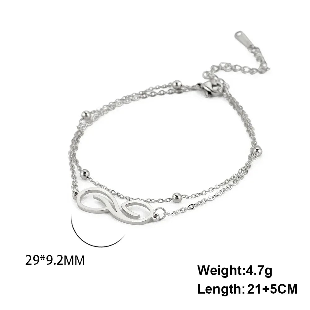 bohemian-infinite-stainless-steel-double-layer-anklet - Viexta