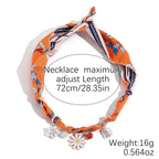 Summer Scarf Necklace Multi-pendant Pearl Silk Scarf Necklace - Viexta