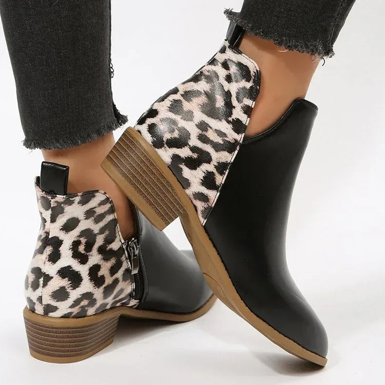 Two-tune Leather Martin Boots - Viexta