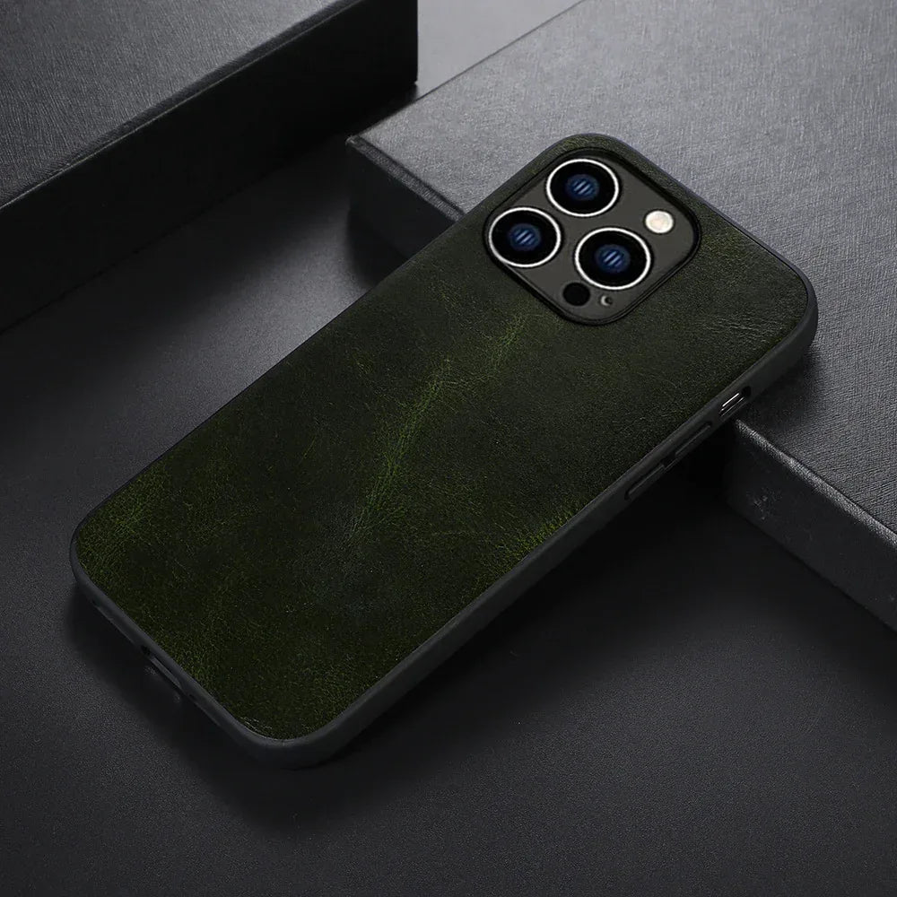 Solid Color Matte Leather iPhone Case - Viexta