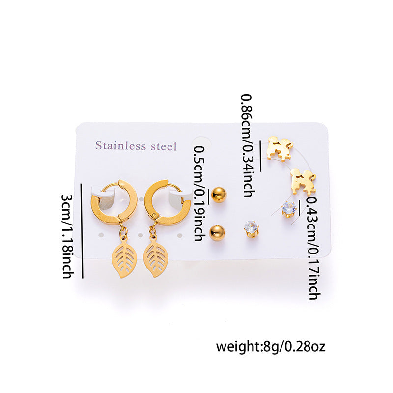 Titanium Steel Earrings Set