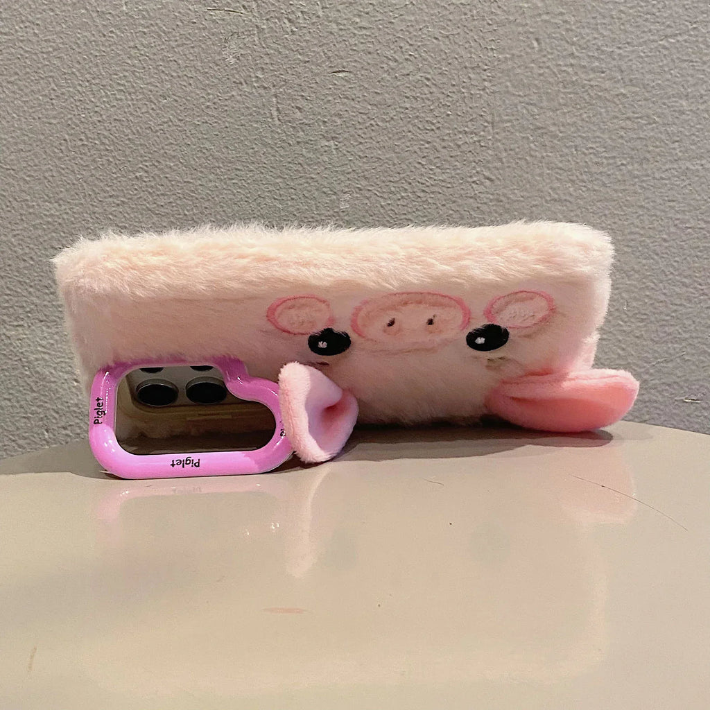 Plush Cute Piggy Samsung Phone Case With Bracket - Viexta
