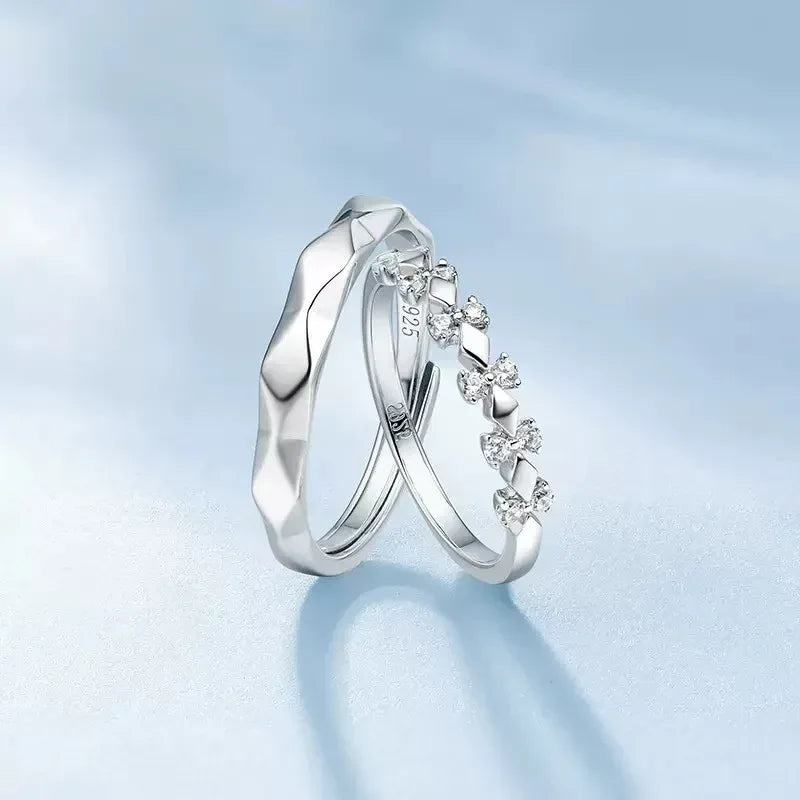 S925 Sterling Silver Couple's Pair Ring - Viexta