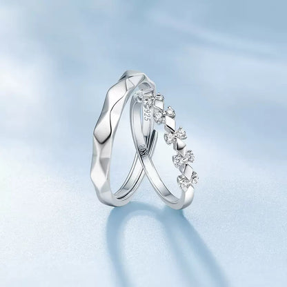 S925 Sterling Silver Couple's Pair Ring