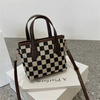 Houndstooth Shoulder Portable Bag - Viexta