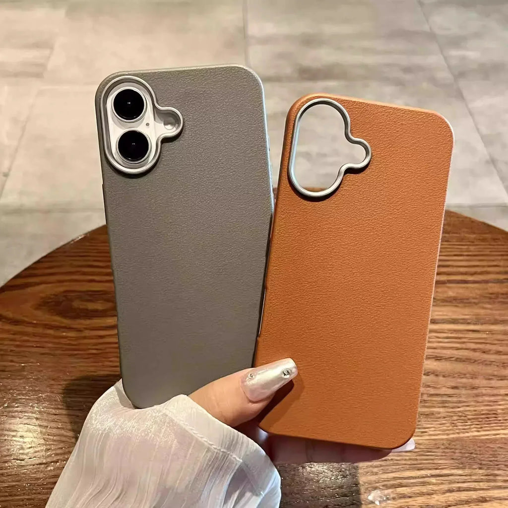 Plain Leather Pattern Soft Shell iPhone case - Viexta