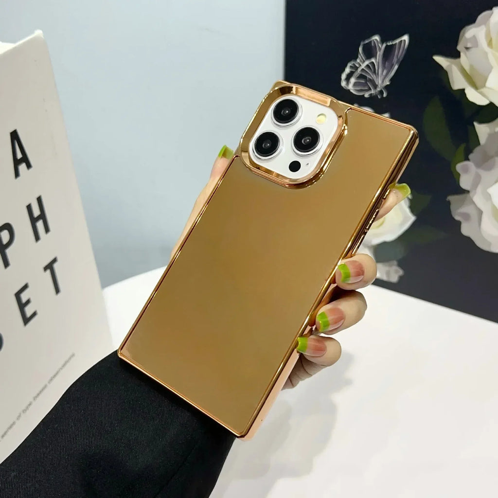Right-angle Large Hole Electroplating Mirror Drop-resistant iPhone Cover - Viexta