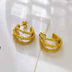 Stainless Steel 18K Gold Plating Hoops - Viexta