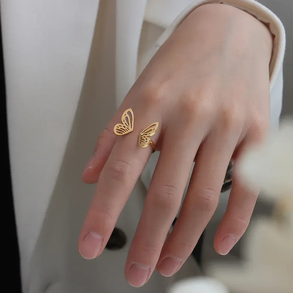 Normcore Hollow Butterfly Ring - Viexta