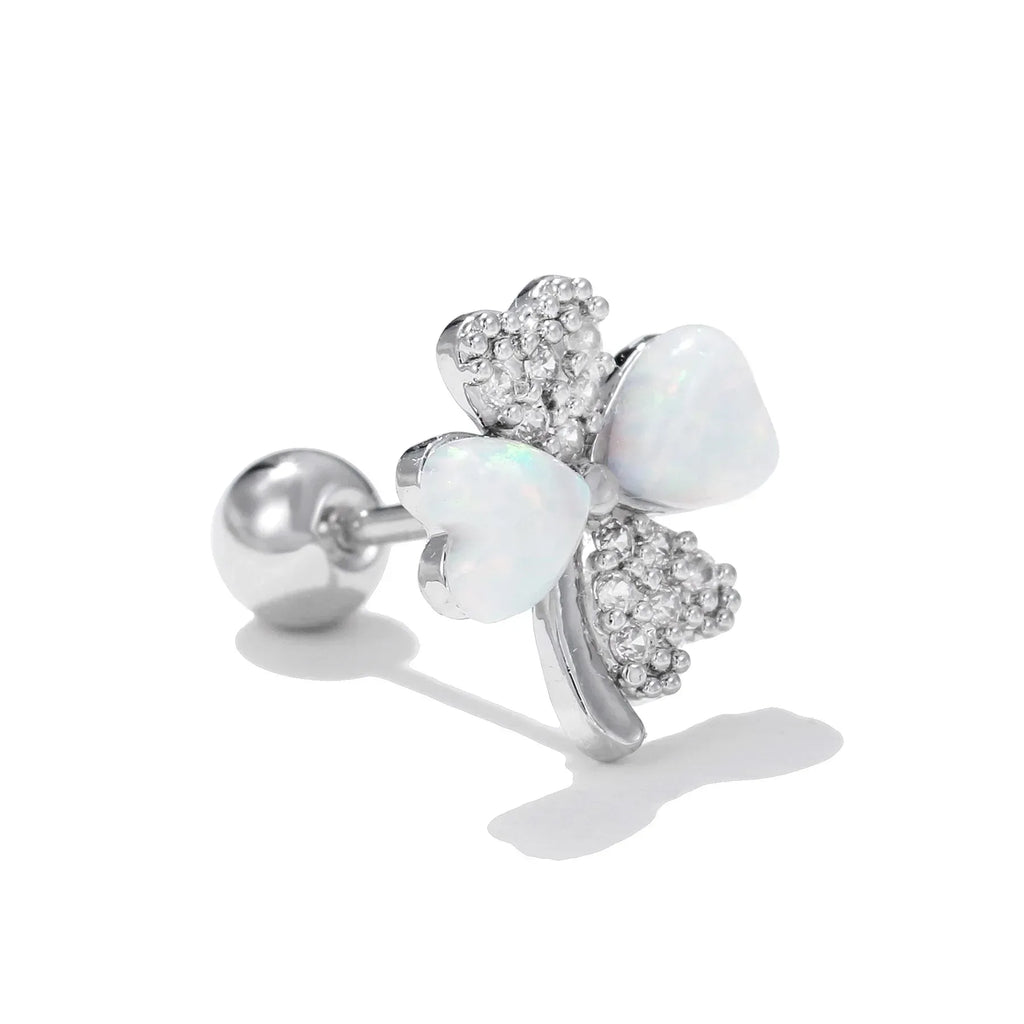 Colorful Opal Titanium Steel Stud Earrings - Viexta