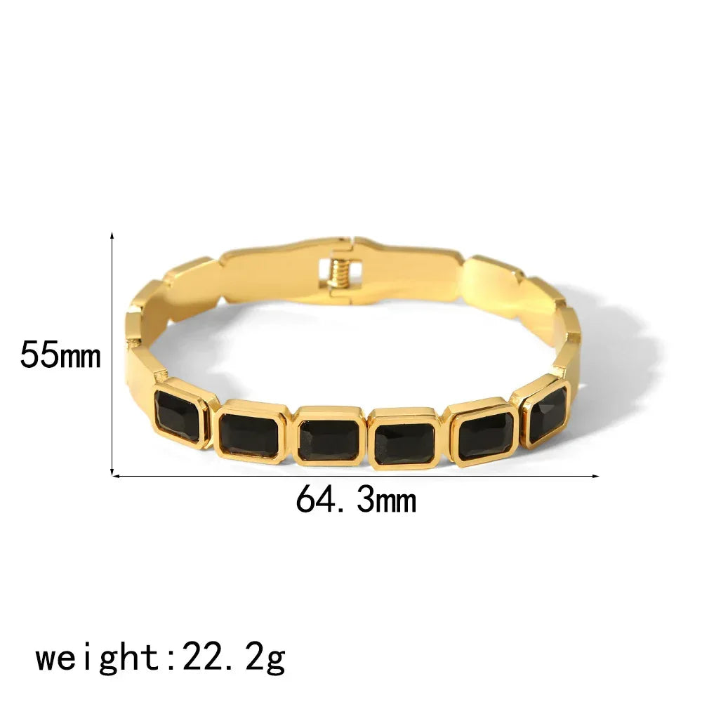 18K Gold Inlaid Zircon Bracelet - Viexta