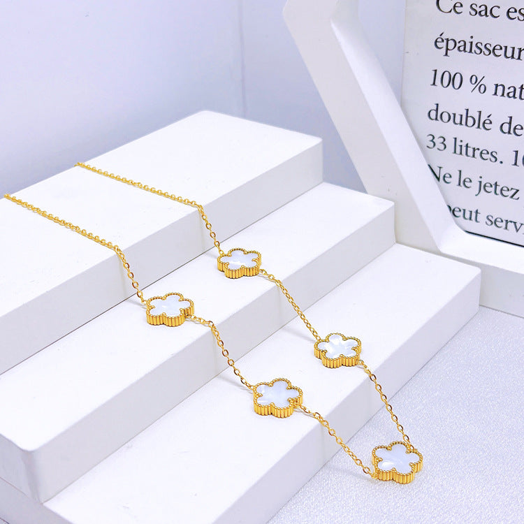 Five-leaf Flower Necklace Set