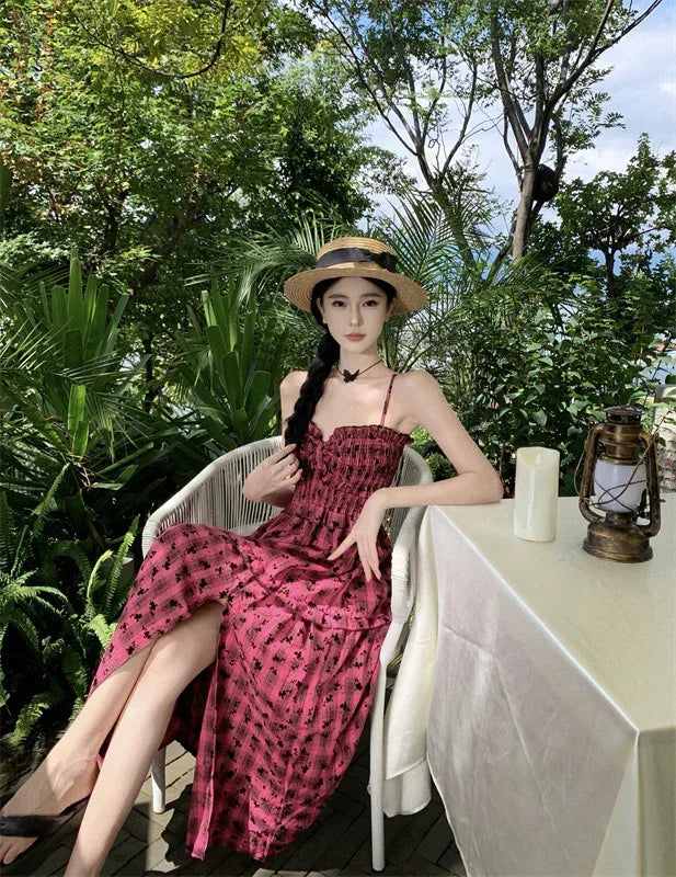 Beautiful Waist-tight Sling Dress - Viexta