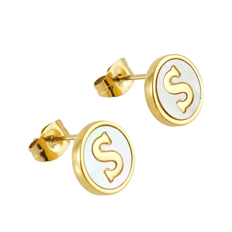 Titanium Steel 26 English Alphabet Letter Studs - Viexta