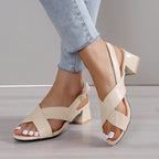 Chunky Ankle-strap Heels - Viexta