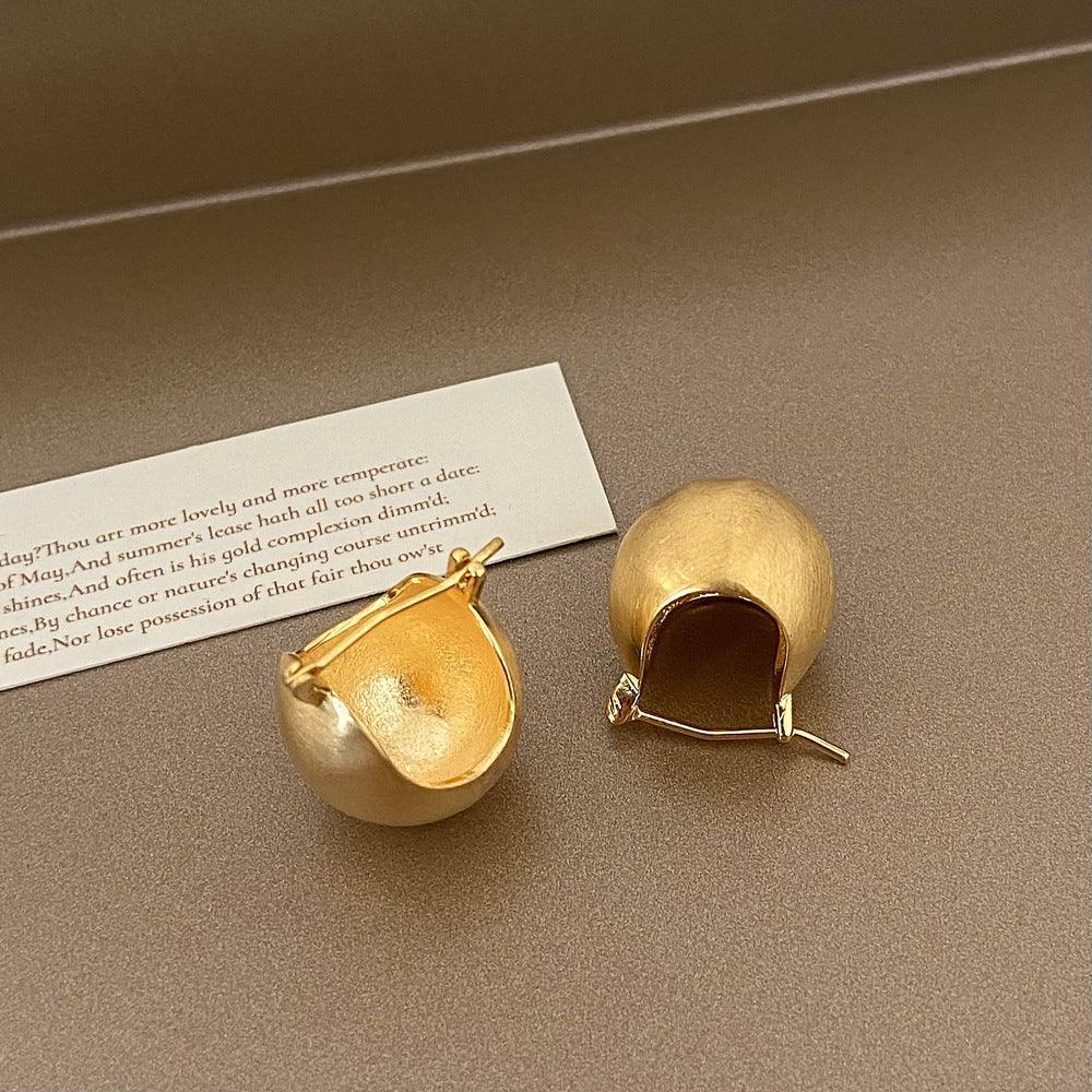 Brushed Metal Stud Earrings - Viexta