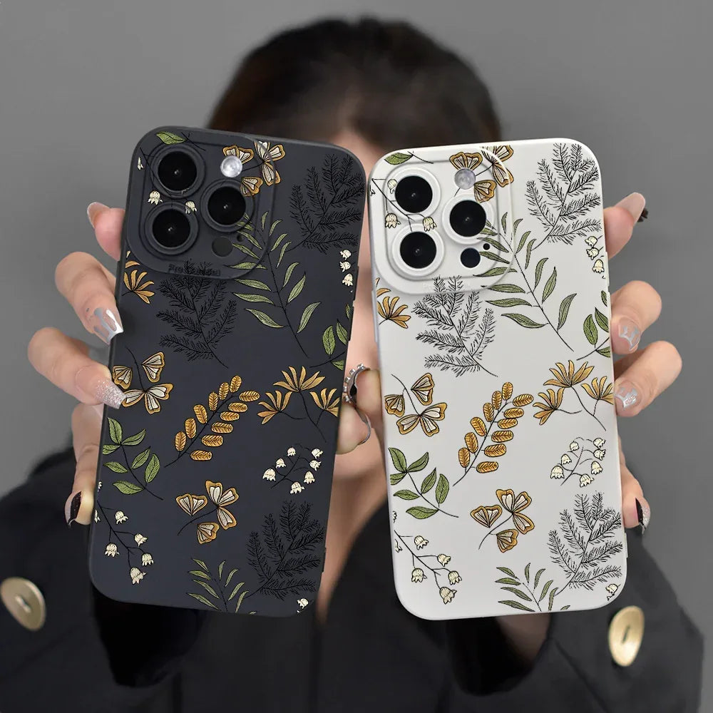 Leaf Pattern Lens Wear-resistant iPhone cover - Viexta