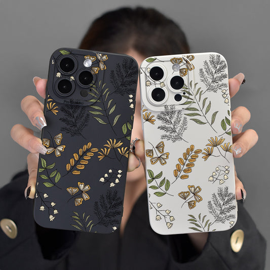 Leaf Pattern Lens Wear-resistant iPhone cover