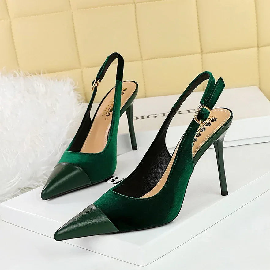 Women Velvet Heels - Viexta