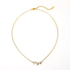 Stainless Steel Heart-shaped Diamond Necklace - Viexta