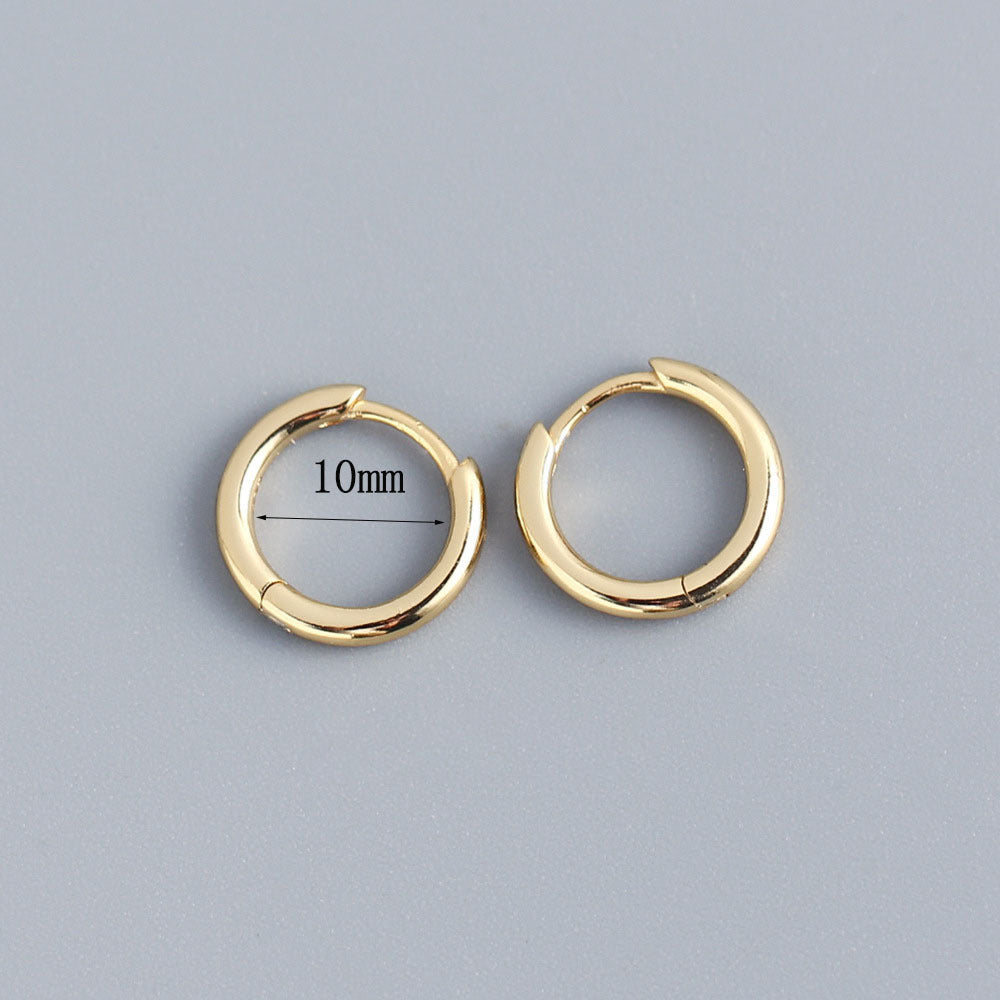 Diamond-embedded Gold-plated Versatile Earrings