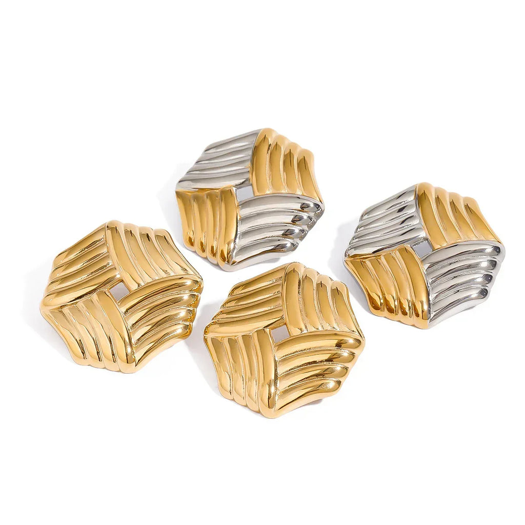Vanessa Criss Cut Gold Earrings - Viexta