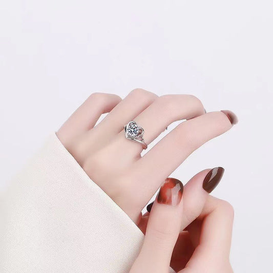 Moissanite Heart Ring