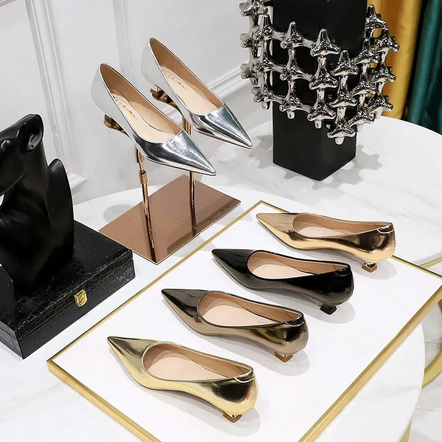 Retro Minimalism Low-cut Heels - Viexta