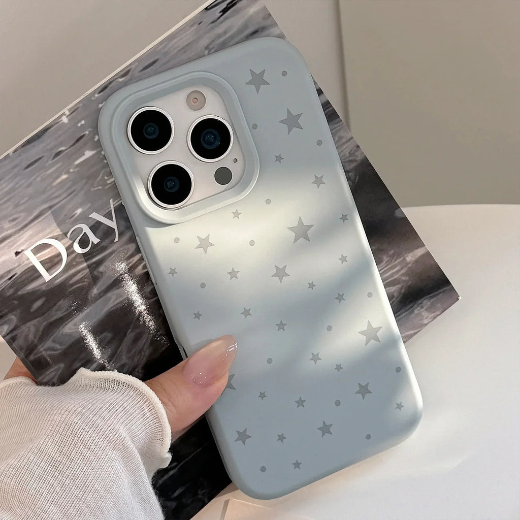 Minimally Designed Ins Grey Star Silicone iPhone Case - Viexta