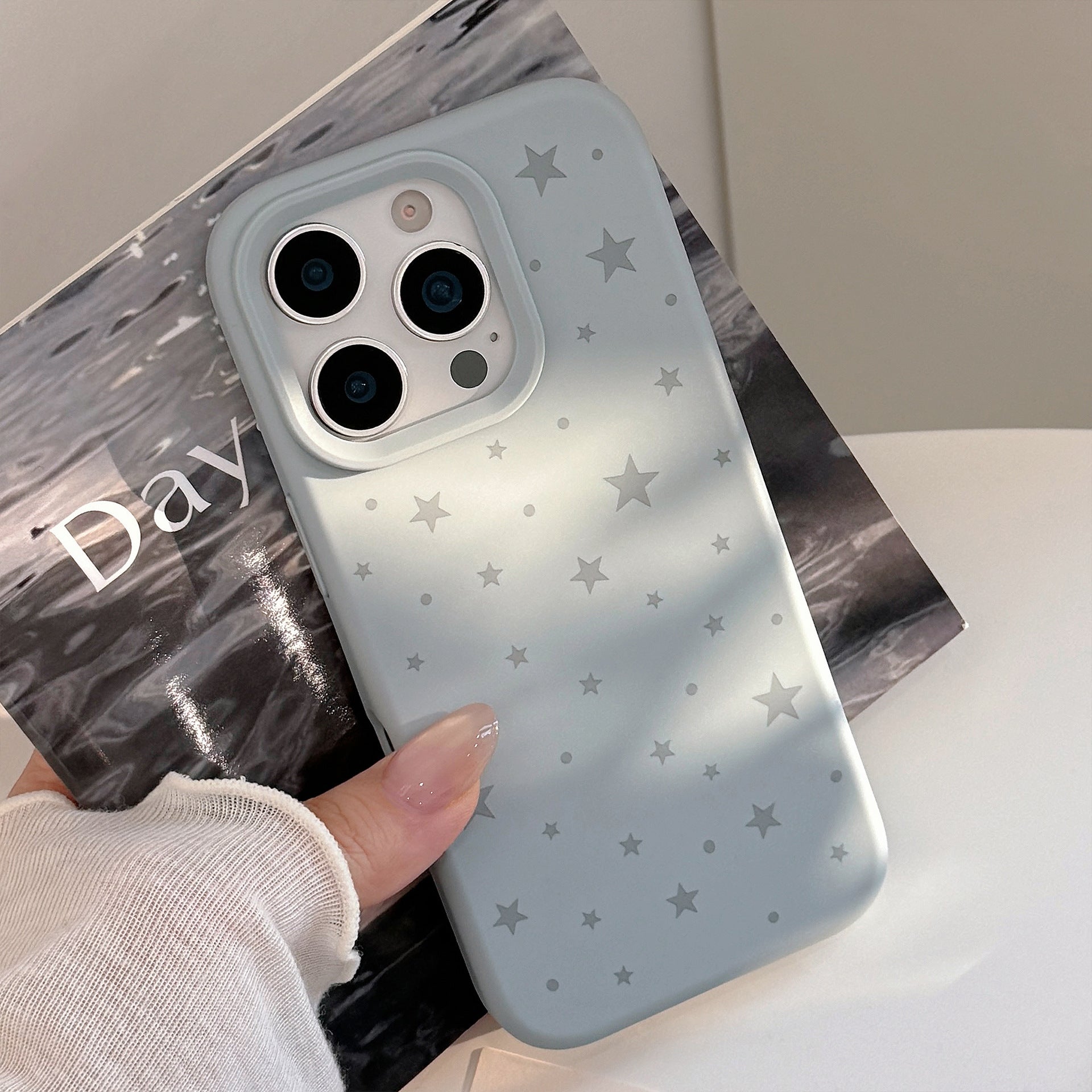 Minimally Designed Ins Grey Star Silicone iPhone Case