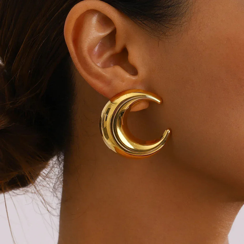 Titanium Steel Moon Studs - Viexta
