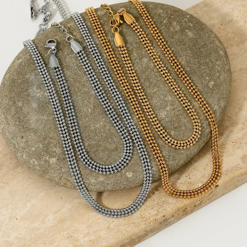 Cross-border Bead Chain Necklace Bracelet Set - Viexta