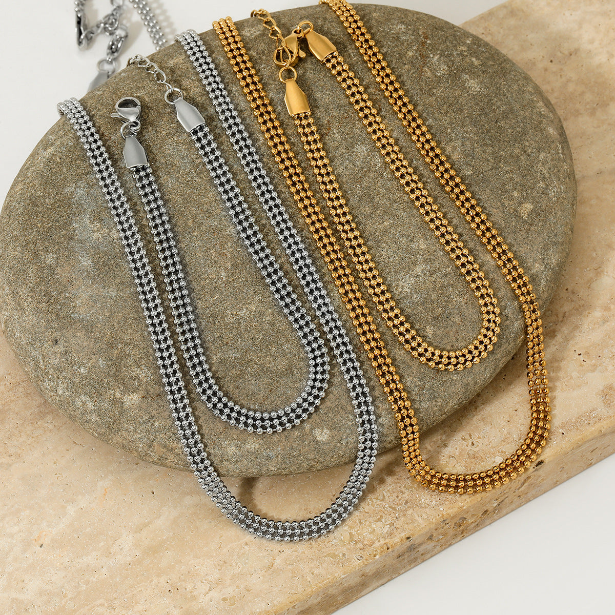 Cross-border Bead Chain Necklace Bracelet Set